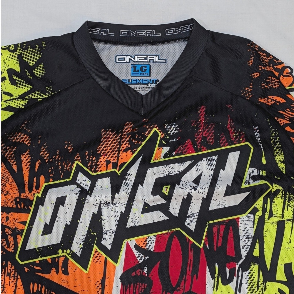 Oneal Element Series Motocross Jersey Men's Large Graffiti Print Long Racing
